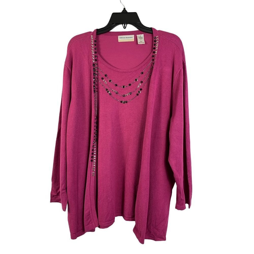 Alfred Dunner Women's Dancing Berry Top